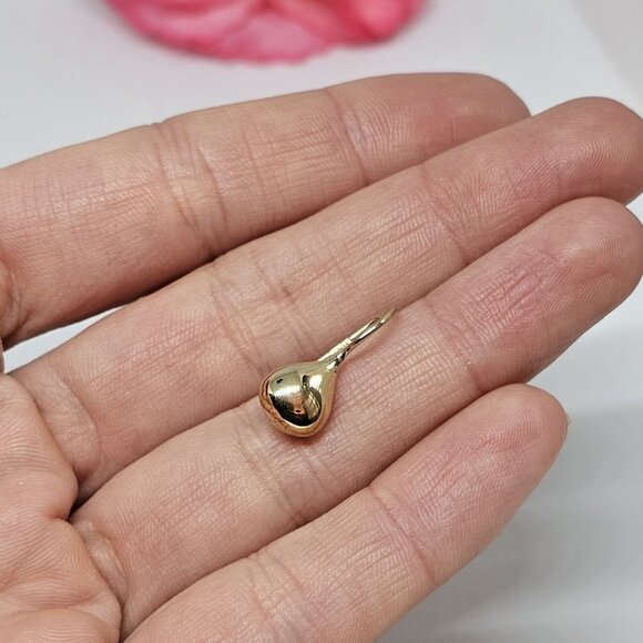 925 Sterling Silver Vermeil - Gold Plated Teardrop Drop Earrings - Picture 7 of 9